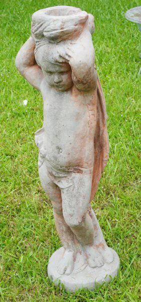 Charming Cast Stone Garden Figure or Stand