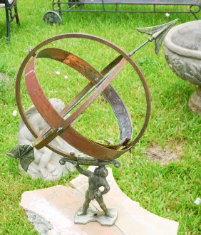 Handsome Antique Cast Iron Garden Orb