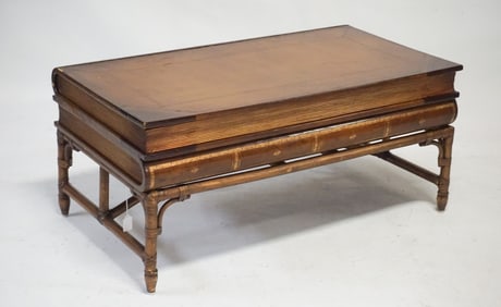 Fine Club Style Leather Book Form Coffee Table