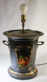 Fine Antique Towle Painted Urn Converted To Lamp