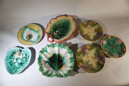 Collection Antique French Majolica Plates