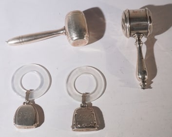 Collection Whiting Sterling Silver Baby Rattles