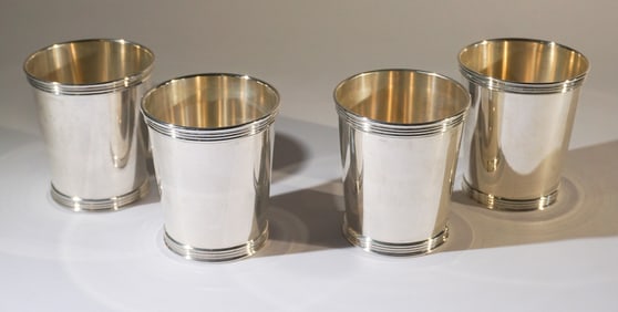 Fine Set Antique Mexican Sterling Silver Julep Cup