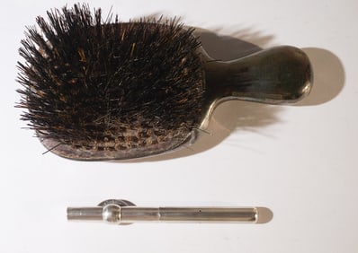 Charming Antique Sterling Travel Brush & Comb