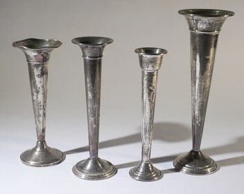 Collection Vintage Sterling Silver Weighted Vases
