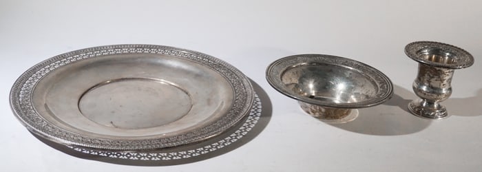 Collection Sterling Silver Table or Cabinet Articl