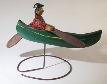 Vintage Carved & Painted Folk Art Whirligig