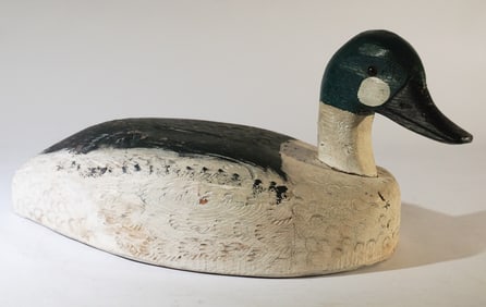 Charming Antique Carved & Painted Duck Decoy