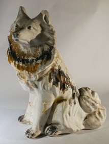 Antique Chalkware Figural Dog Bank