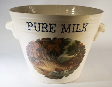 English Earthenware Glazed & Decorated Milk Bowl