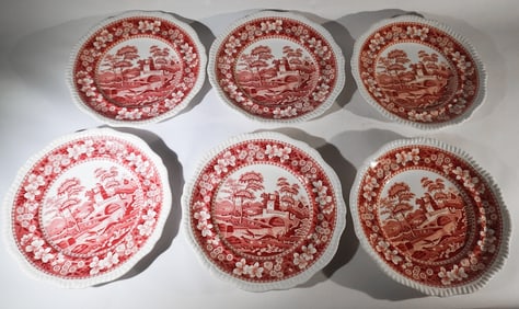 Set English Copeland Spode Tower Dinner Plates