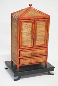 Charming Oriental Style Table Cabinet on Stand