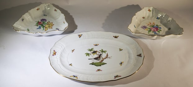 Herend Hand Painted Porcelain Serving Pieces