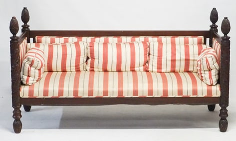 Fine American Classical Carved Mahogany Sofa