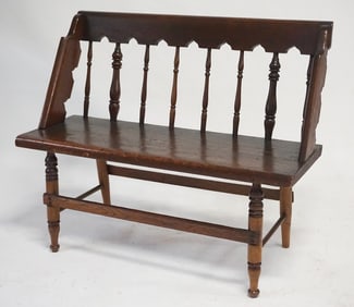 American Country Sheraton Walnut Settle Bench