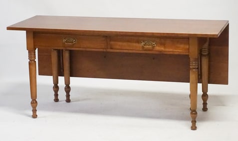 Federal Style Apple Wood Drop Leaf Harvest Table