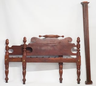 American Country Federal Turned Wood Rope Bed