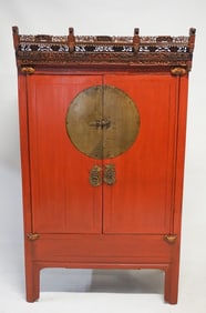Antique Chinese Lacquered Dressing Cabinet