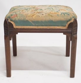 George III Style Carved Mahogany Footstool