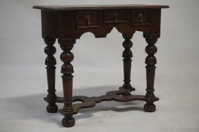 English William & Mary Style Oak Hall Table