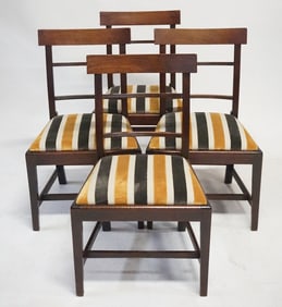 Handsome Set Sheraton Mahogany Dining Chairs