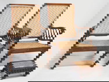 Good Pair Antique Anglo Indian Plantation Chairs