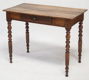 English Country Sheraton Walnut & Cherry Side Tabl