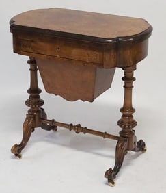 English Rococo Revival Inlaid Walnut Games Table