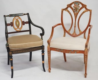 Two Designer Adams Style Arm Chairs