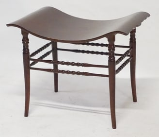 Charming Deco Mahogany Dressing or Footstool