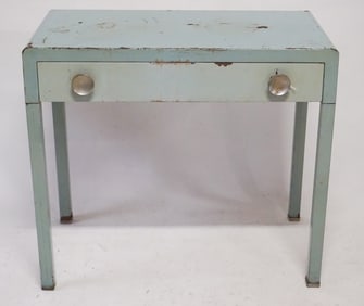 Mid Century Modern Iron & Enamel Console Table