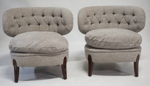 Good Pair Designer Upholstered Easy Chairs