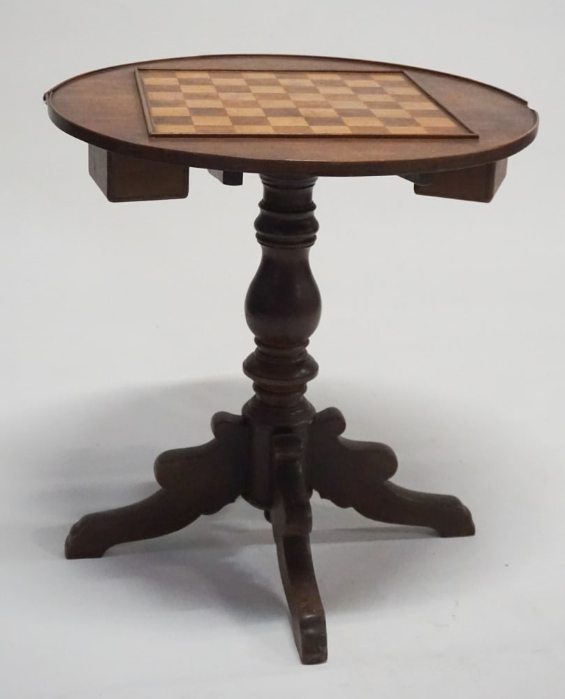 Country Classical Inlaid Walnut & Maple Games Table (1 of 3)