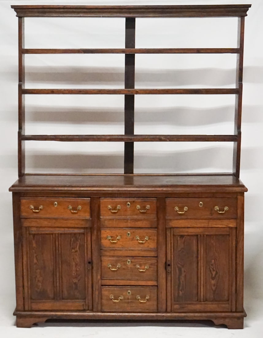 Southern Yellow Pine Chippendale Stepback Cupboard (1 of 6)