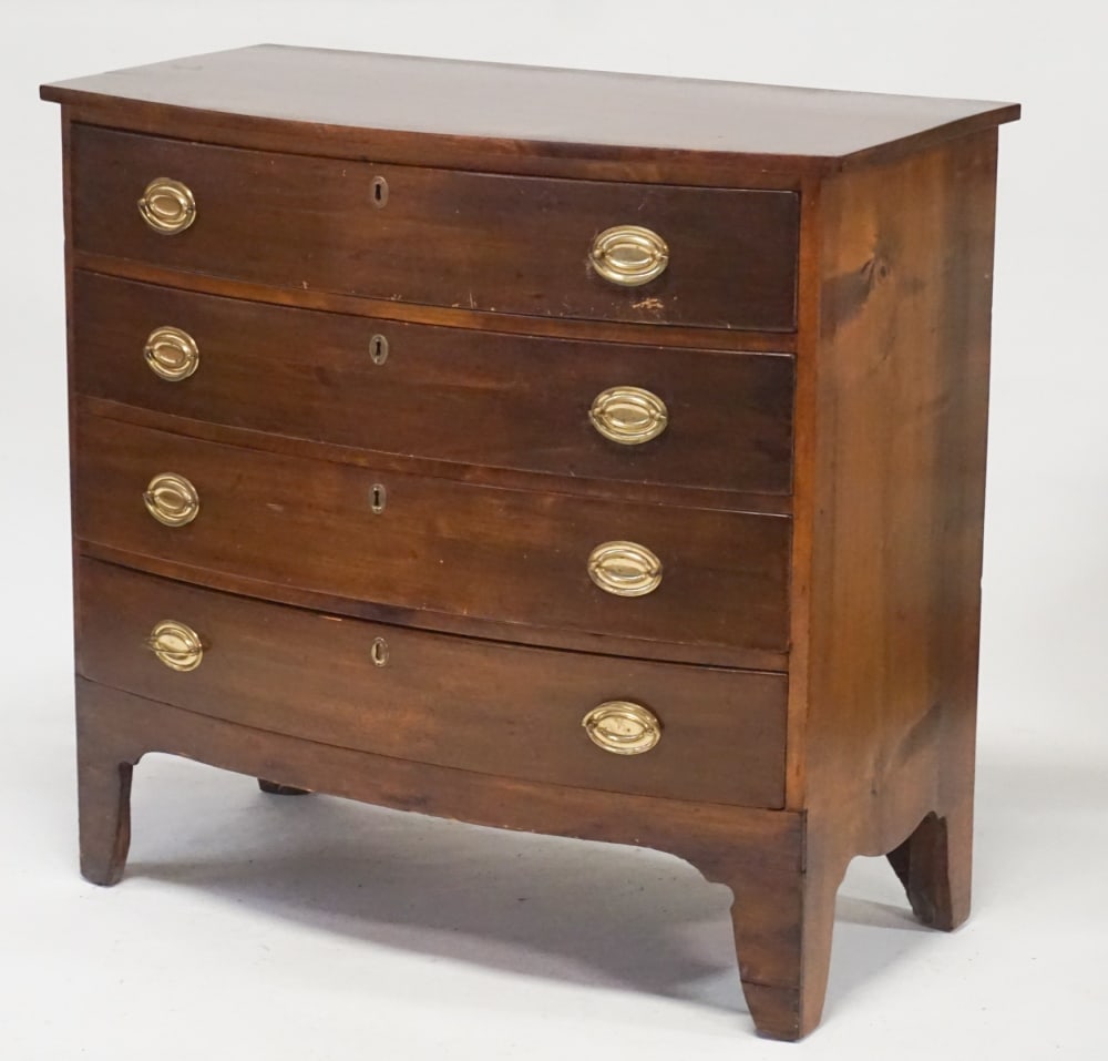 American Federal Cherry Bow Front Chest of Drawers (1 of 4)