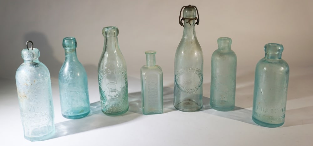 Collection Antique Blown Glass Bottles (1 of 4)