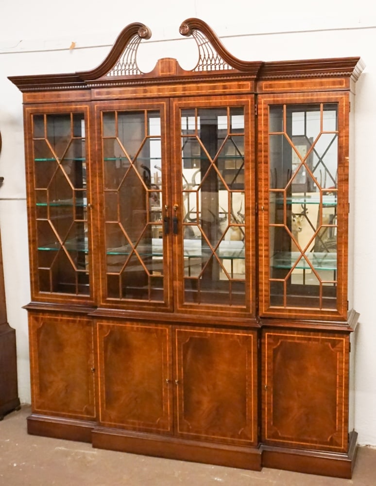 Federal Style Mahogany Breakfront China Cabinet (1 of 4)