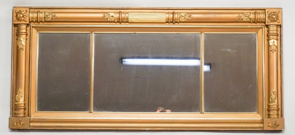 Fine Neoclassical Gilded Over Mantle Mirror (1 of 5)
