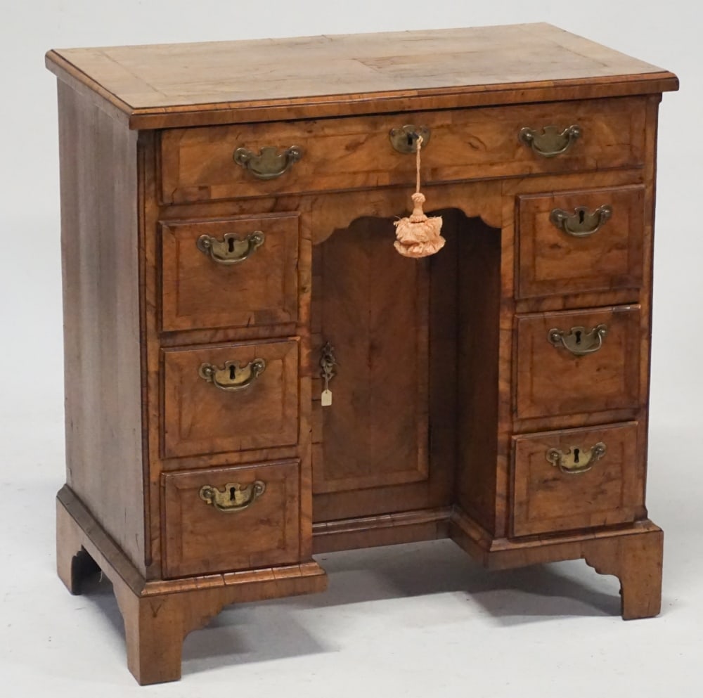 English George III Figured Walnut Knee Hole Desk (1 of 3)