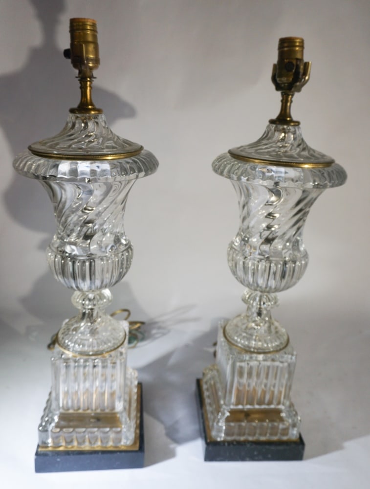 Pair Paul Hansen Baccarat Style Urn Table Lamps (1 of 2)