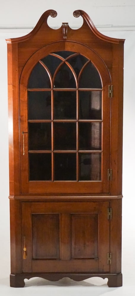 Southern Federal Carved Walnut Corner Cabinet (1 of 9)