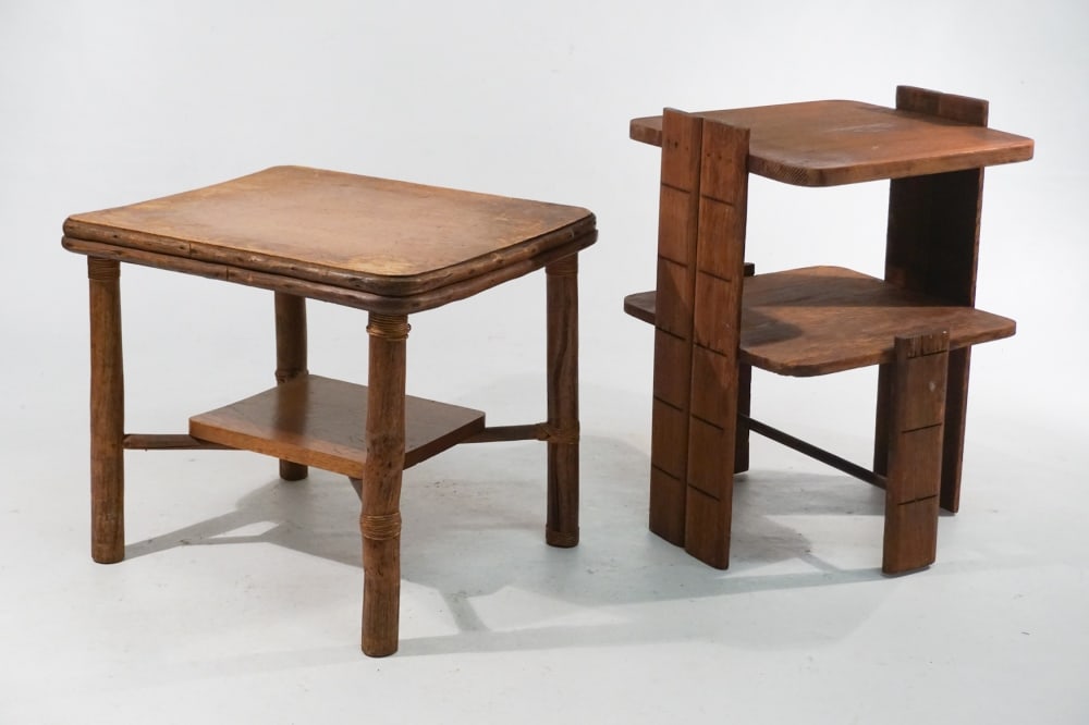 Two Southern Yellow Pine Arts & Crafts Period Side Tables (1 of 1)