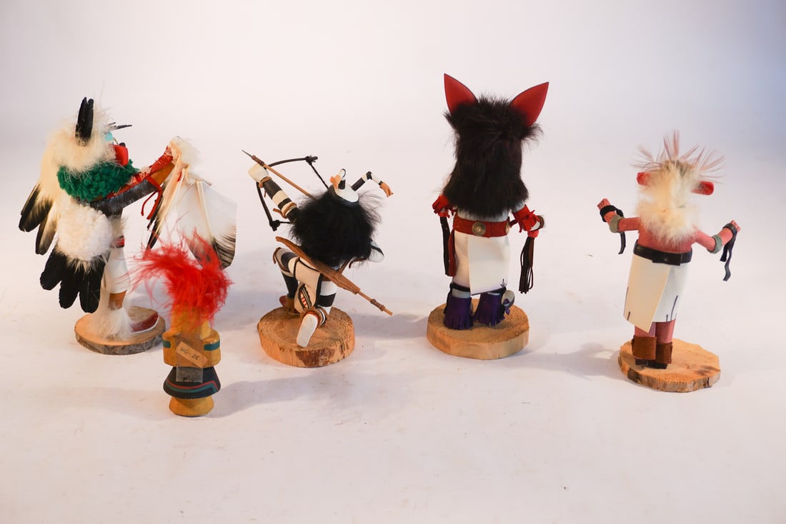 Collection Five Vintage Native American Hand Crafted Kachina Dolls (1 of 1)