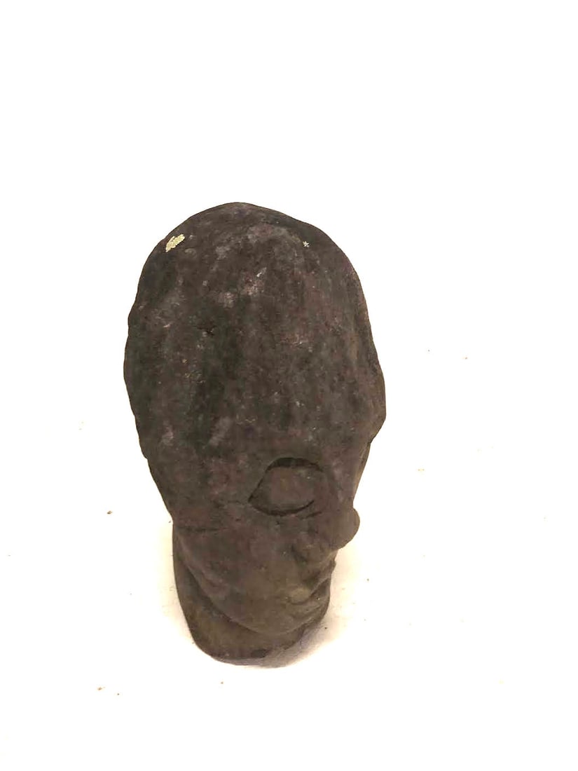 Antique Carved Stone Folk Art Head Figure (1 of 4)