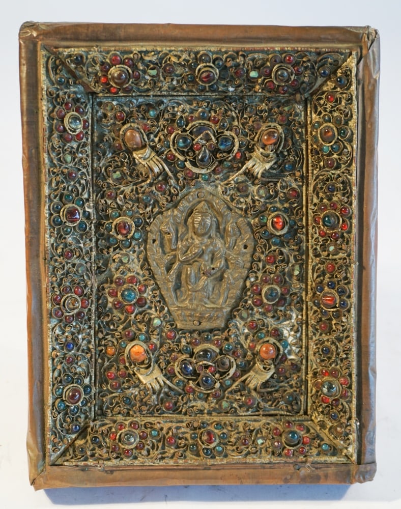 Antique Mongolian Mixed Metal & Jeweled Picture (1 of 11)