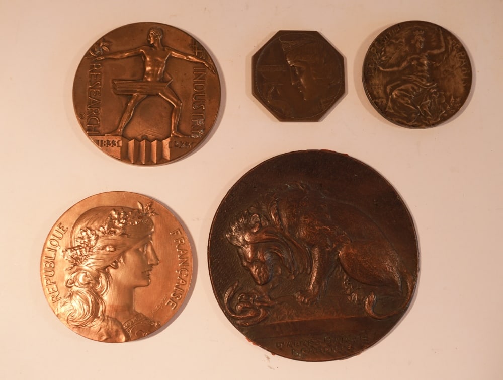 Various Antique French Art Nouveau Bronze Plaques (1 of 4)