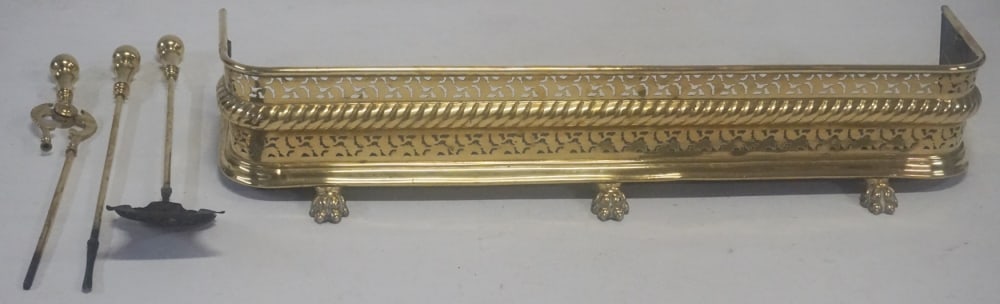 Antique English Fire Fender & Tools (1 of 1)