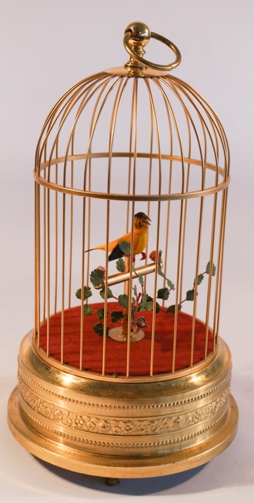 Antique Clockwork Automaton Bird In Cage (1 of 4)