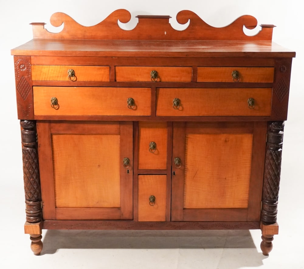 Fine Tennessee Carved Mixed Wood Country Federal Server or Sideboard (1 of 5)