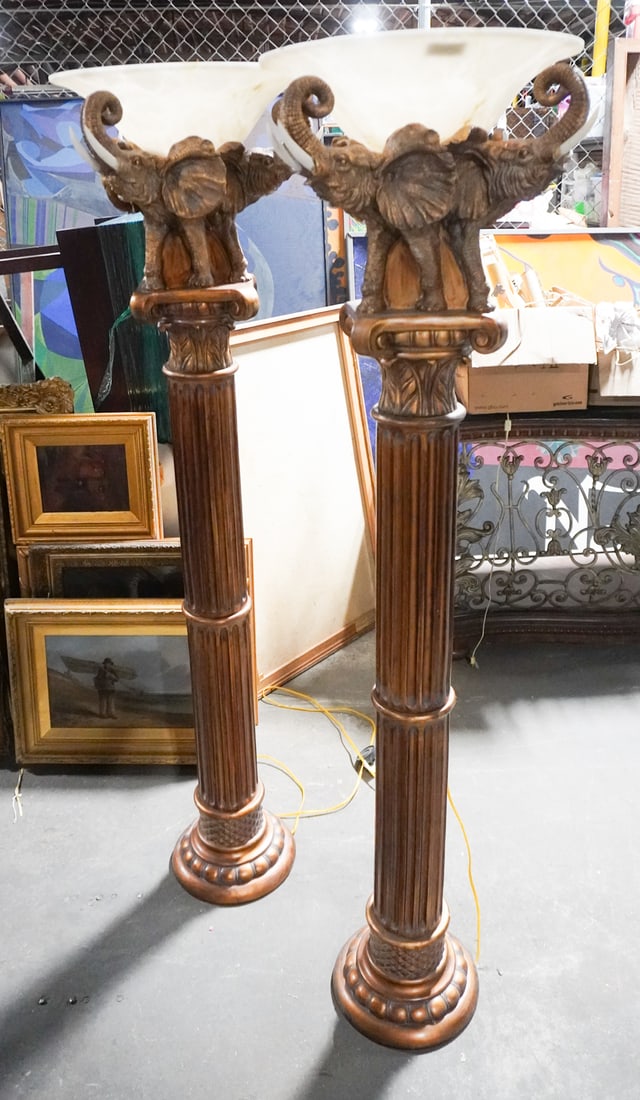 Pair Napoleon III Style Designer Floor Lamps (1 of 3)